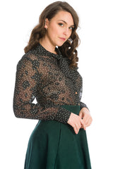 ROSE PUSSY BOW BLOUSE