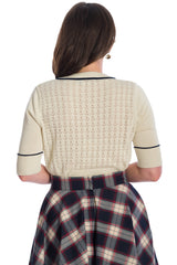 Banned Retro Nautical Boat Club Kitty Cardigan Off White