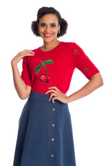 Banned Retro Sweet Summer Cherry Ruby Jumper