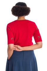Banned Retro Sweet Summer Cherry Ruby Jumper