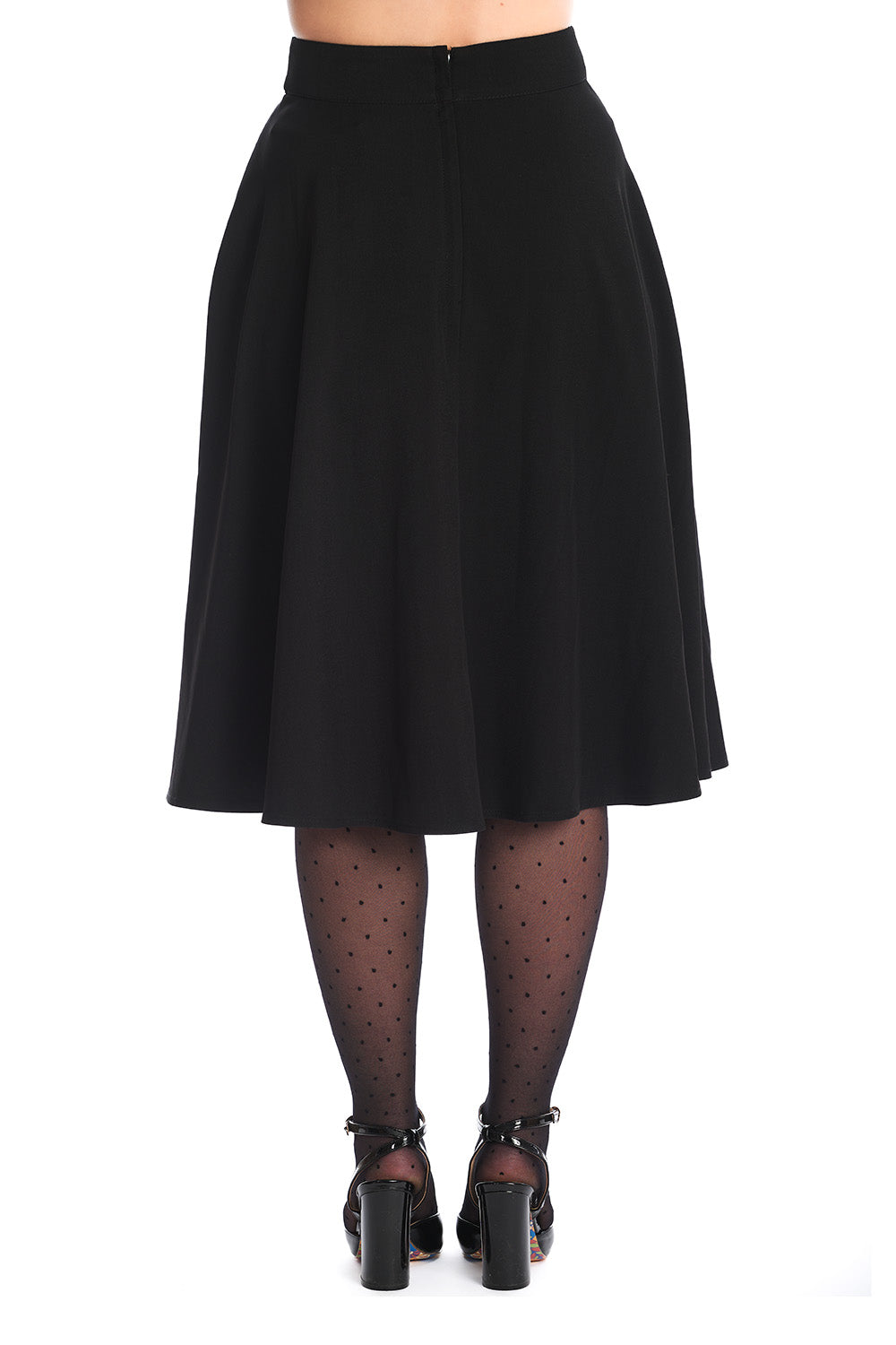 Banned Retro Book Club Swing Skirt with Button and faux flap pocket details