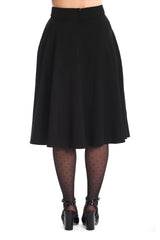 Banned Retro Book Club Swing Skirt with Button and faux flap pocket details