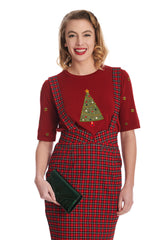 HOLIDAY CANDY RED PENCIL DRESS