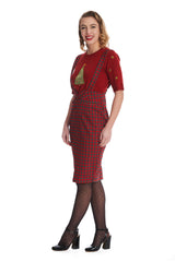 HOLIDAY CANDY RED PENCIL DRESS