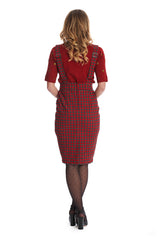 HOLIDAY CANDY RED PENCIL DRESS