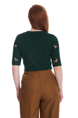 1950's Banned Ruby Sweet Deer Jumper - Vintage Style Reindeer Pattern Knit Sweater