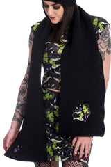 DEATH WON'T PART US KNITTED SCARF-Black-One Size-EU
