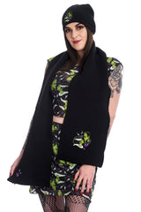 DEATH WON'T PART US KNITTED SCARF-Black-One Size-EU