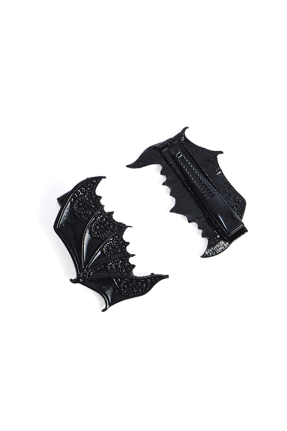 BATWING HAIR CLIPS-Black-One Size-EU