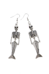 CALYPSO MERMAID SKELETON EARRINGS-Silver-One Size-EU