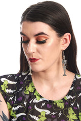 CALYPSO MERMAID SKELETON EARRINGS-Silver-One Size-EU