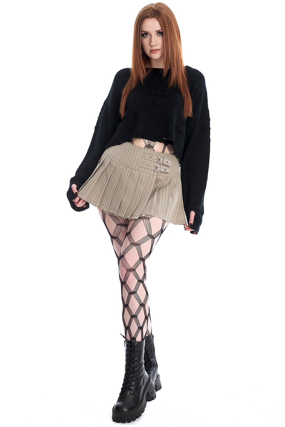 WIDE FISHNET TIGHTS-Black-One Size-EU
