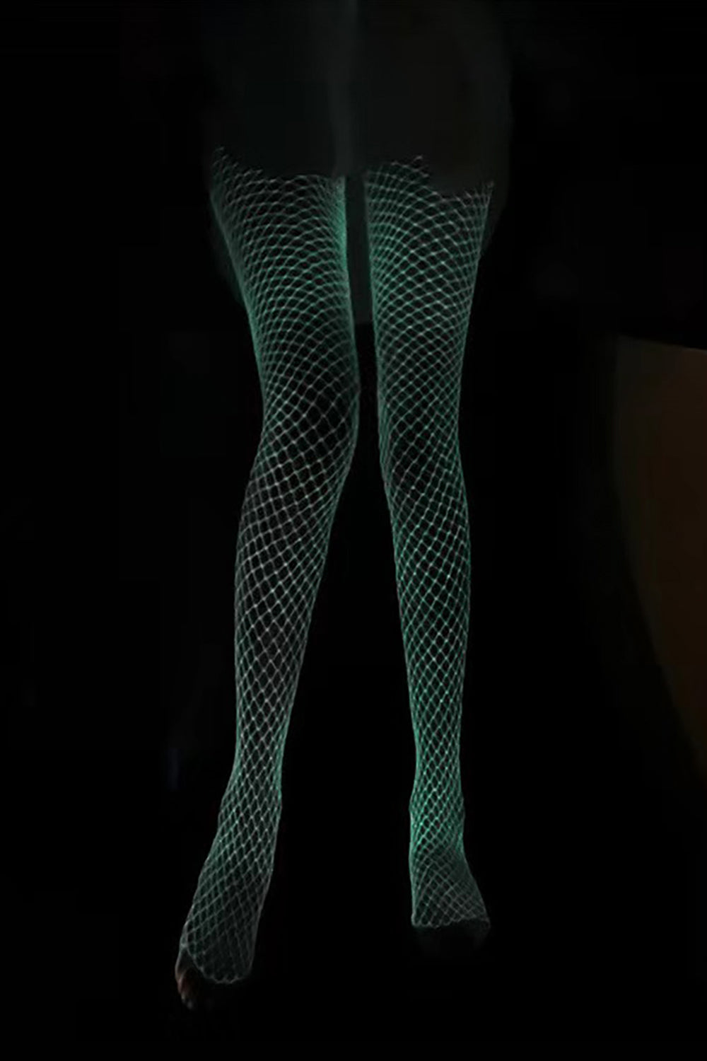 GLOW IN THE DARK FISHNET TIGHTS-White-One Size-EU