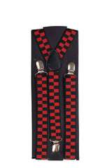 CHECKER SUSPENDERS-Red-One Size-EU