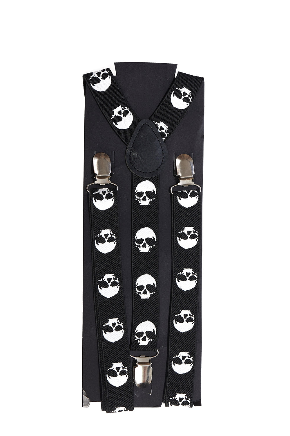 SKULL SLIM SUSPENDERS-Black-One Size-EU