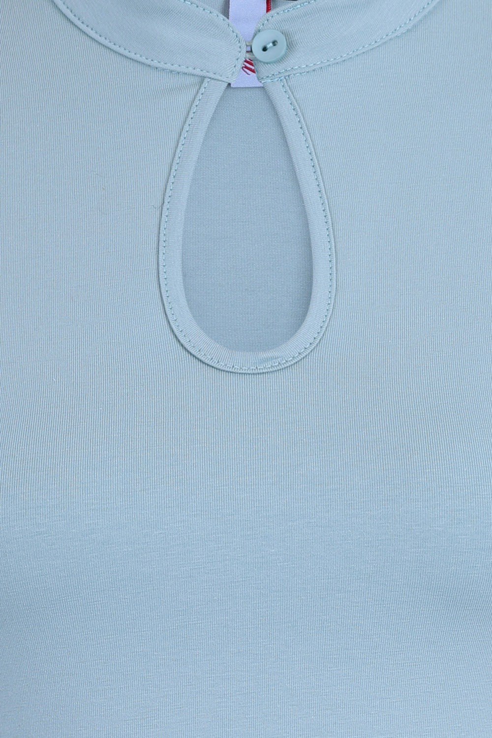 MANDARIN COLLAR TOP-Blue