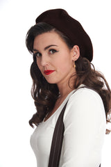VINTAGE CLAIRE HAT-Dark Brown-One Size-EU