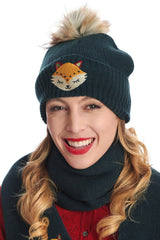 SCANDI XMAS POM POM BEANIE-Green-One Size-EU