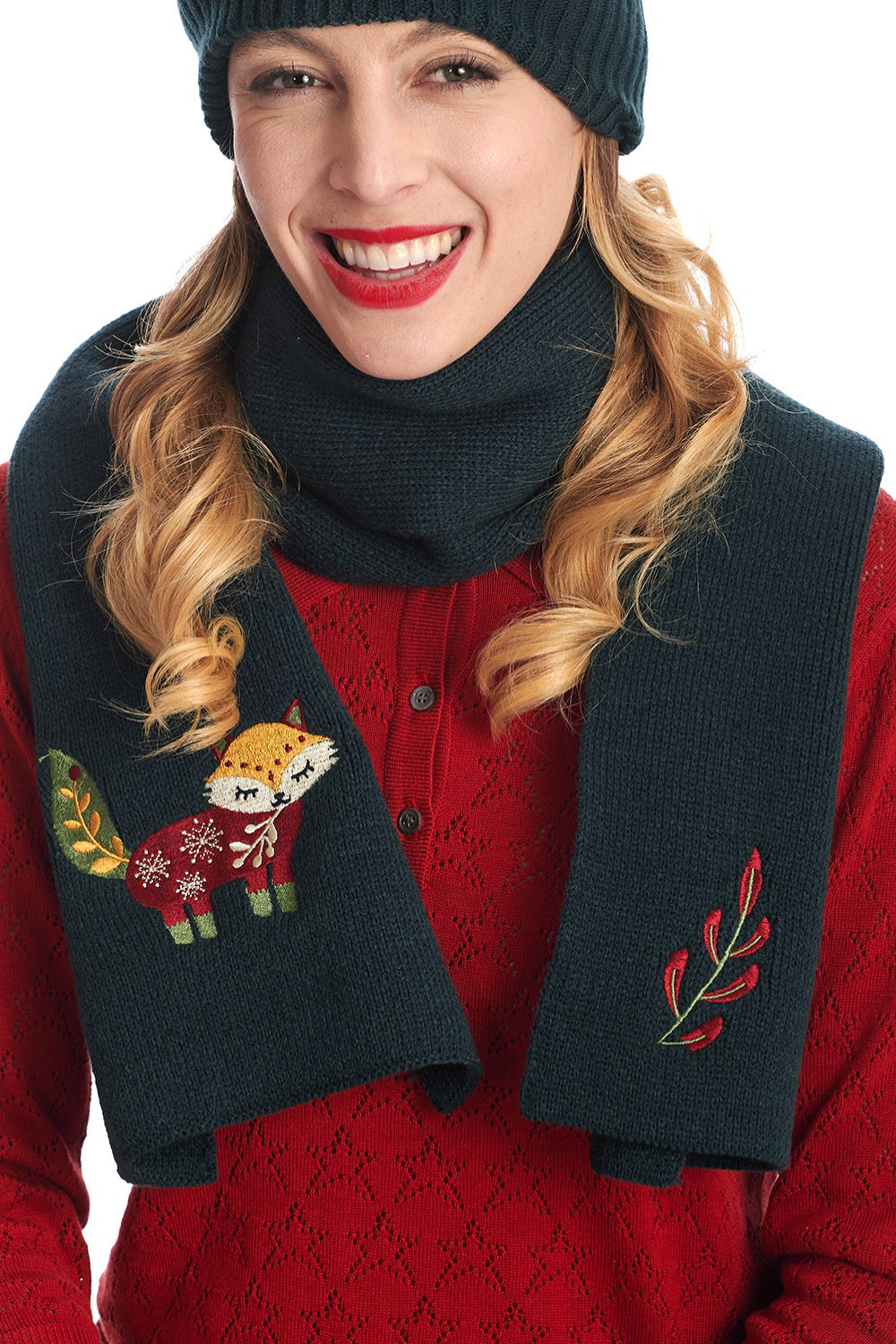 SCANDI XMAS SCARF-Green-One Size-EU