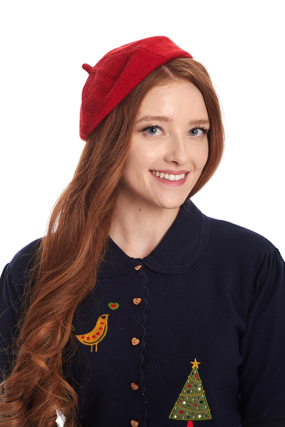 LORELEI KNITTED BERET-Red-One Size-EU