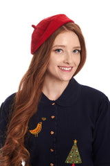 LORELEI KNITTED BERET-Red-One Size-EU