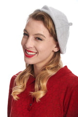 LORELEI KNITTED BERET-Grey-One Size-EU