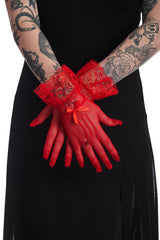 AMAL FISHNET GLOVES-Red-One Size-EU