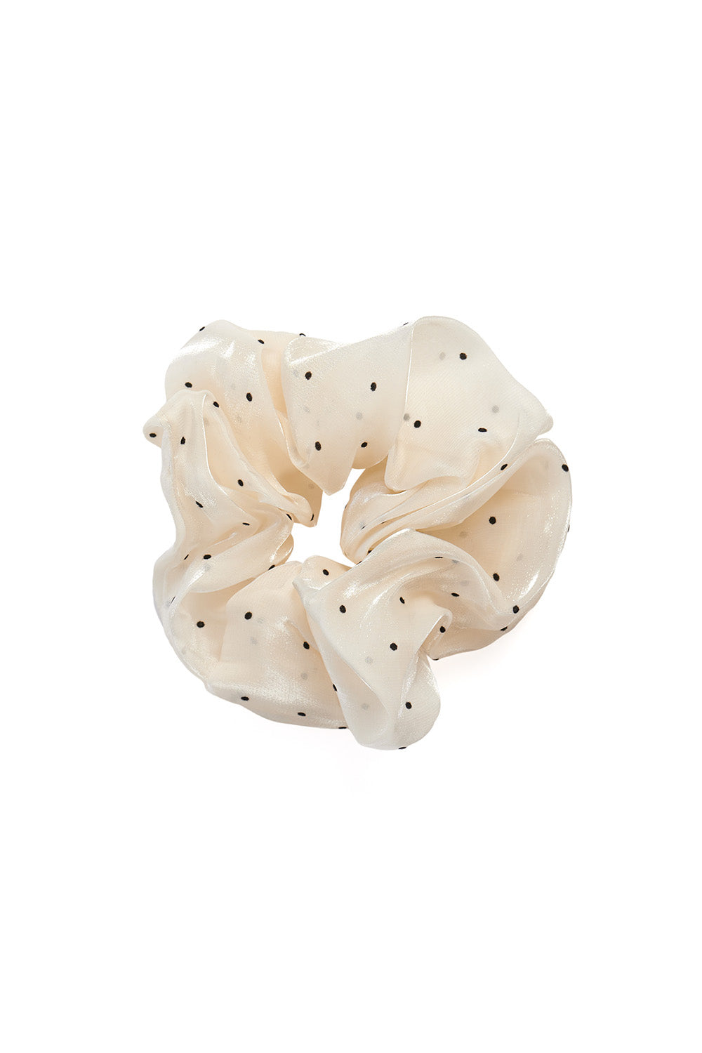 HANA POLKA DOT MESH SCRUNCHIE-Cream-One Size-EU