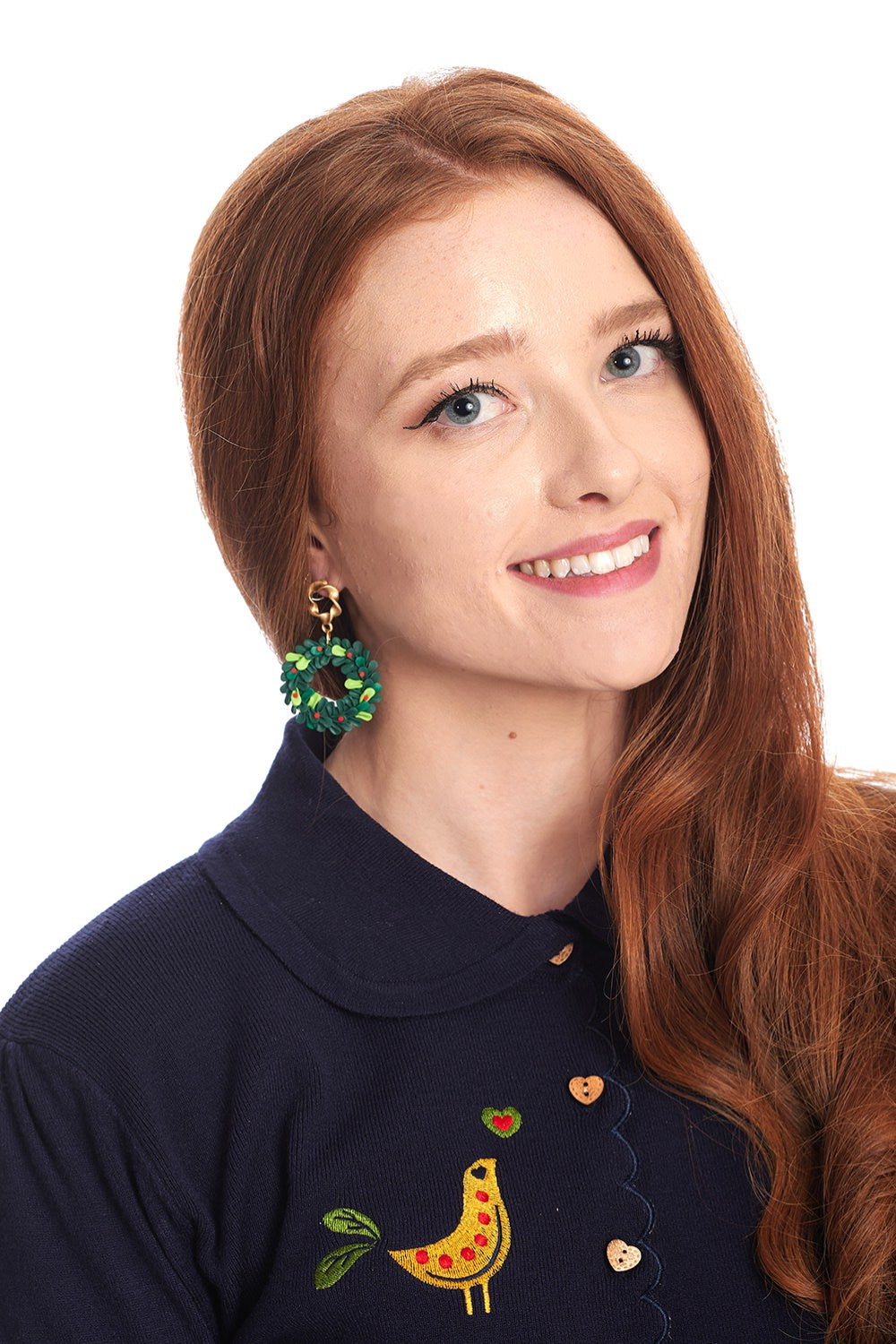 NOELLE WREATH EARRINGS-Green-One Size-EU