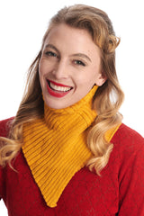 LOLA KNITTED NECK WARMER-Mustard-One Size-EU