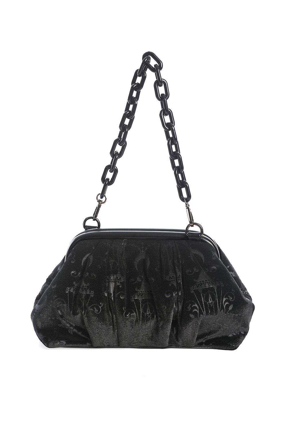 VELVET CHANDELIER SHOULDER BAG-Black-One Size-EU