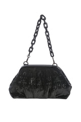 VELVET CHANDELIER SHOULDER BAG-Black-One Size-EU