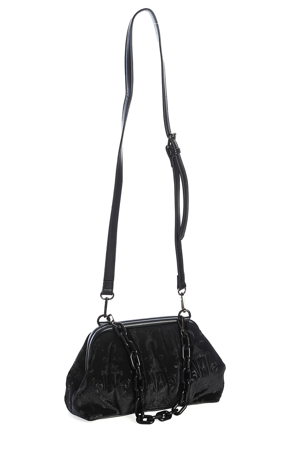 VELVET CHANDELIER SHOULDER BAG-Black-One Size-EU