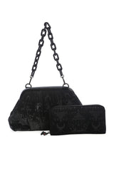 VELVET CHANDELIER SHOULDER BAG-Black-One Size-EU