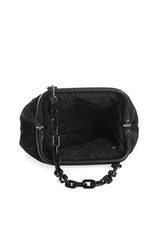 VELVET CHANDELIER SHOULDER BAG-Black-One Size-EU