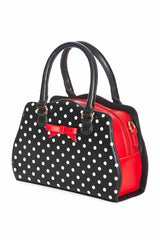 POPPY POLKA HANDBAG-Black