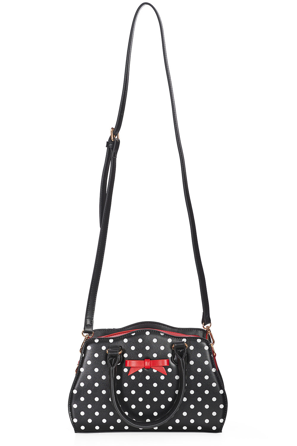 POPPY POLKA HANDBAG-Black