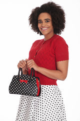 POPPY POLKA HANDBAG-Black