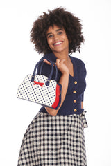POPPY POLKA HANDBAG-White