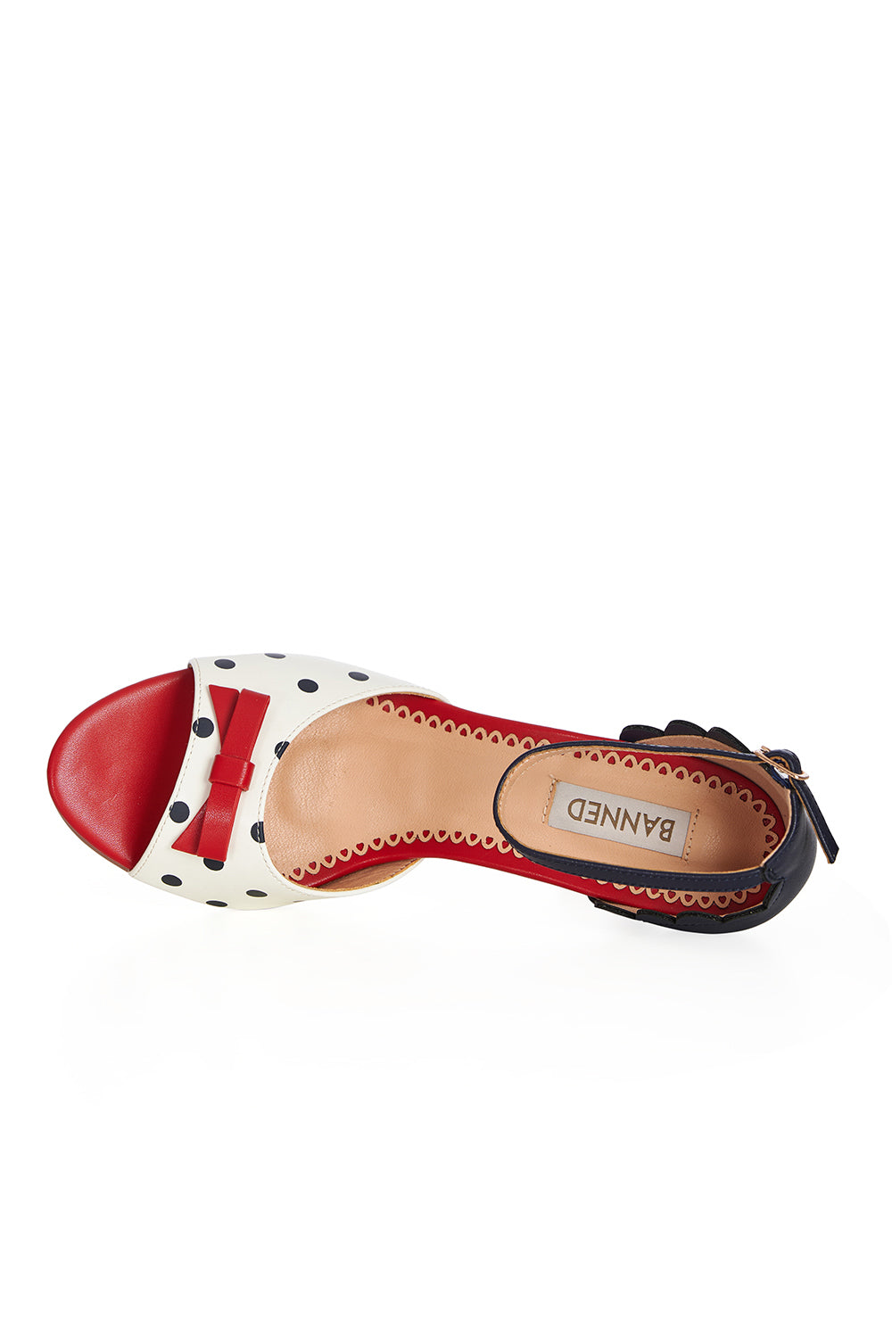 POPPY POLKA OPEN TOE SANDALS-White