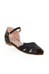 GLAMOROUS GLIDERS FLAT SANDALS-Black