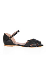 GLAMOROUS GLIDERS FLAT SANDALS-Black