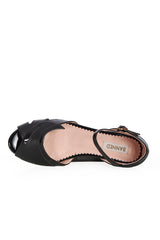 GLAMOROUS GLIDERS FLAT SANDALS-Black