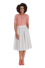 THE KISSING POODLES CARDIGAN-Pink