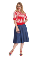 CATCHING WAVES JUMPER-Red