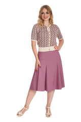 CAROL CLASSIC PANEL DETAIL SKIRT-Lilac