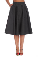 MINI POLKA QUEEN SWING SKIRT-Black