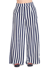 SALLY STRIPE TROUSER-Navy