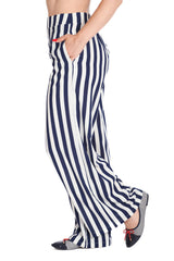SALLY STRIPE TROUSER-Navy