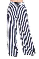 SALLY STRIPE TROUSER-Navy
